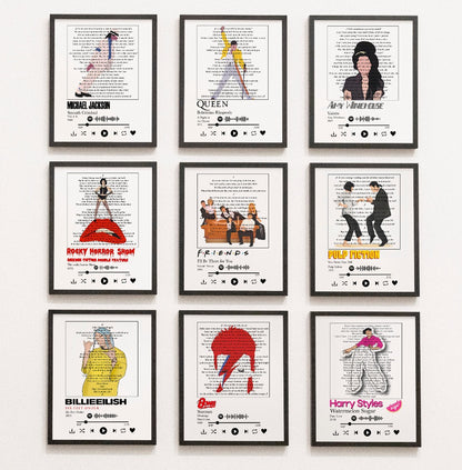 Brighten up any wall with these stylish song lyric prints! Choose from a selection of unique, personalized prints featuring lyrics from your favourite songs. Not only will they add a splash of colour to any room, they’ll also make sure you never forget the words to your faves. So don’t worry if you sometimes forget the words- with these art prints, you'll never miss a beat!