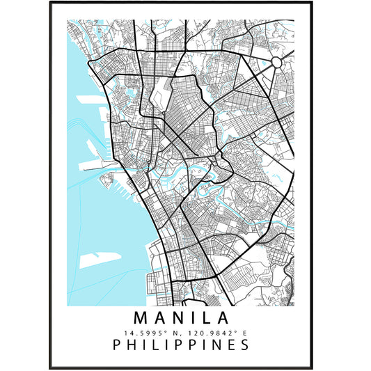 Manila City Street Map Print