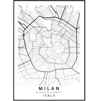 MILAN Italy Map Print