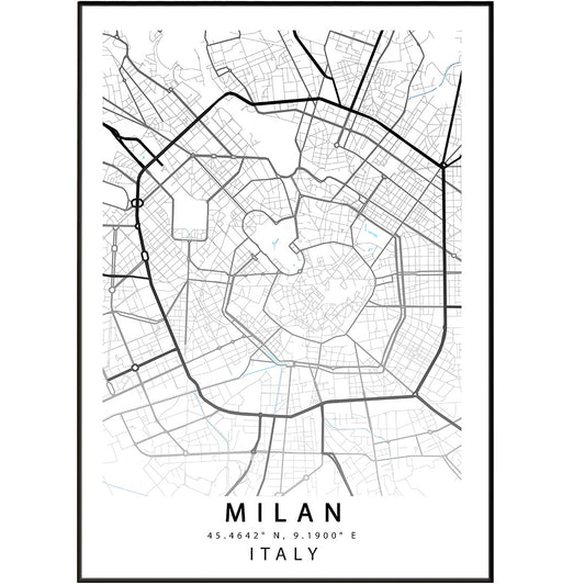 MILAN Italy Map Print