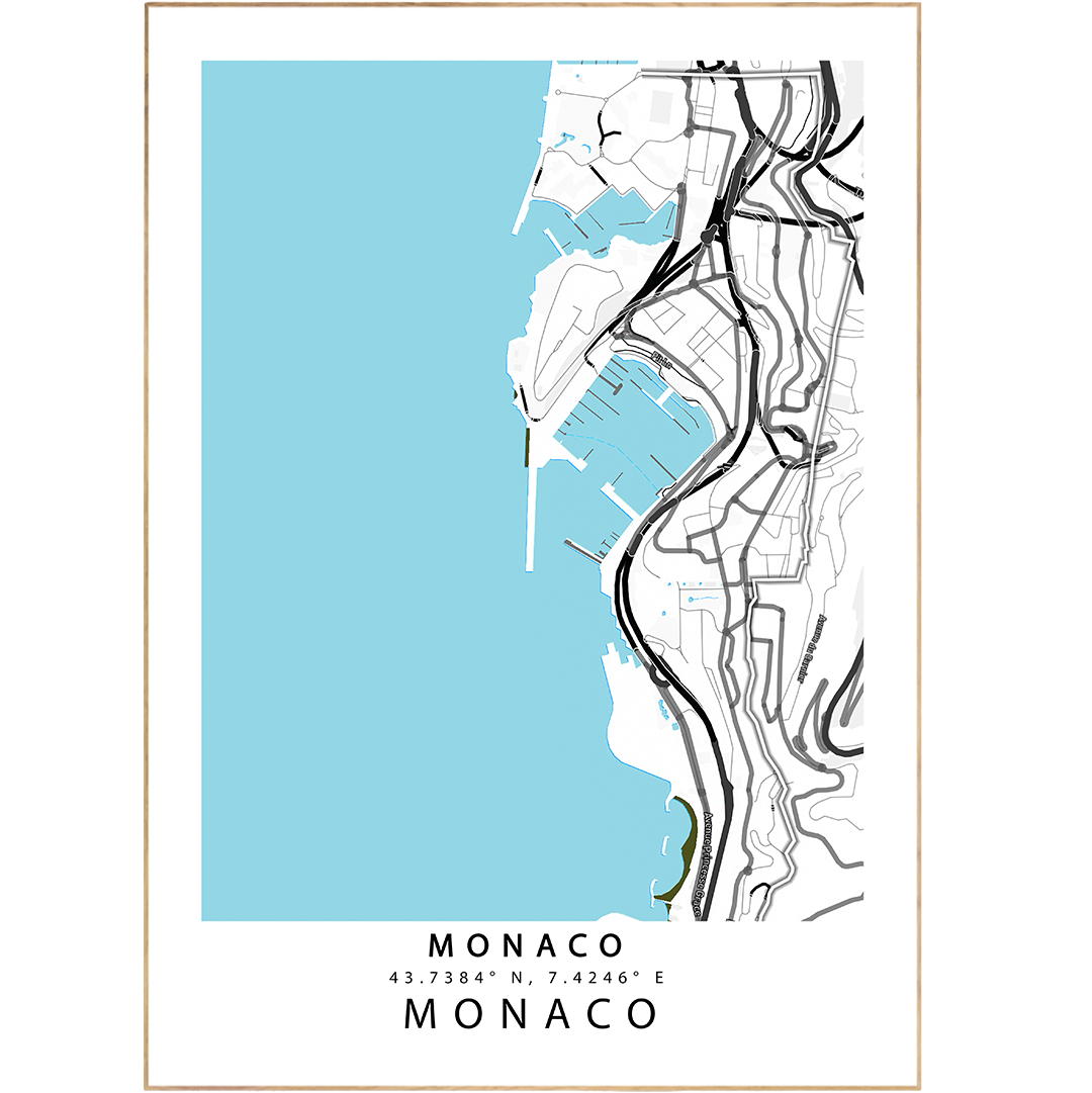 Show off your exquisite taste and your jaw-dropping knowledge of geography with our Monaco City Map Posters! These stunning prints, featuring custom map art designs, are the perfect way to add a touch of sophistication to any space. Ready, set, let your map geek flag fly!
