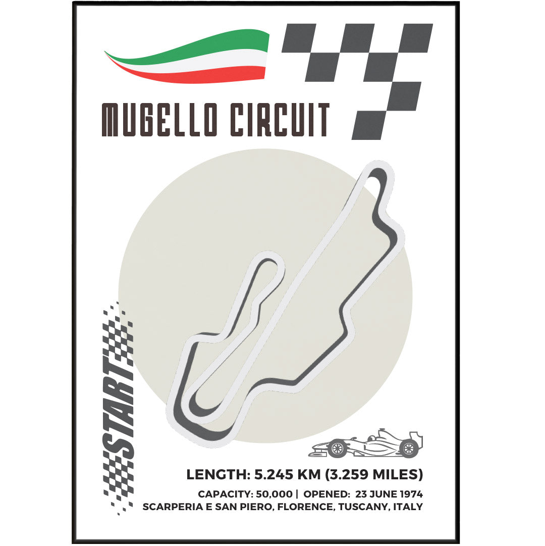 Get ready to take your love for Formula One to the next level with our Mugello Circuit F1 Italy Posters. Each poster features a detailed map of the racing track, along with a guide to the circuit and its history. Made with premium paper that is age-resistant, these posters are the perfect addition to any F1 fan's collection. Complete the look with our "Formula One Poster" for a truly immersive experience.