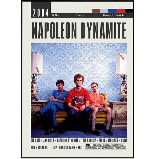 Transform your space with our original Napoleon Dynamite poster, featuring stunning movie art from Jared Hess Films. Available in a variety of sizes, from A6 to A3, this custom, minimalist print is the perfect addition to any collection. Get your vintage retro art print and elevate your wall art décor with one of the best movies of all time.