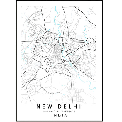 Traveling to India? This beautiful and intricate New Delhi street map print is perfect for your walls. Show your love for India with this stylish and vibrant art poster. This print is perfect for city lovers and anyone who wants to add a touch of India to their home. With its stunning details and vibrant colors, this map print is a must-have for any India lover out there.