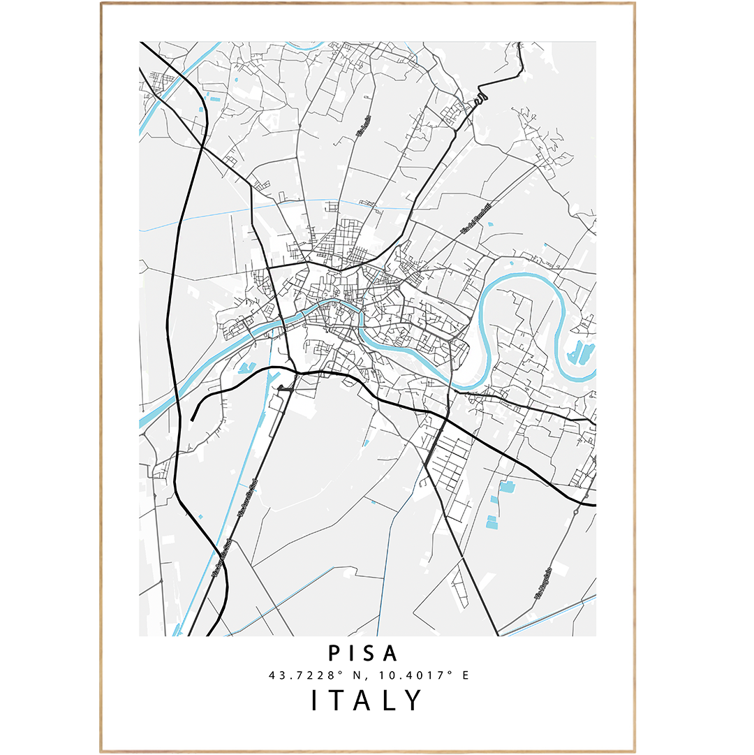 Say goodbye to getting lost in Pisa with this stylish Street Map Poster! Featuring the most up-to-date Custom Map Art Prints, you'll never be at a loss for finding your way around town. Plus, with its trendy city style, this poster looks great hanging in your living room! #gottaLoveMaps!
