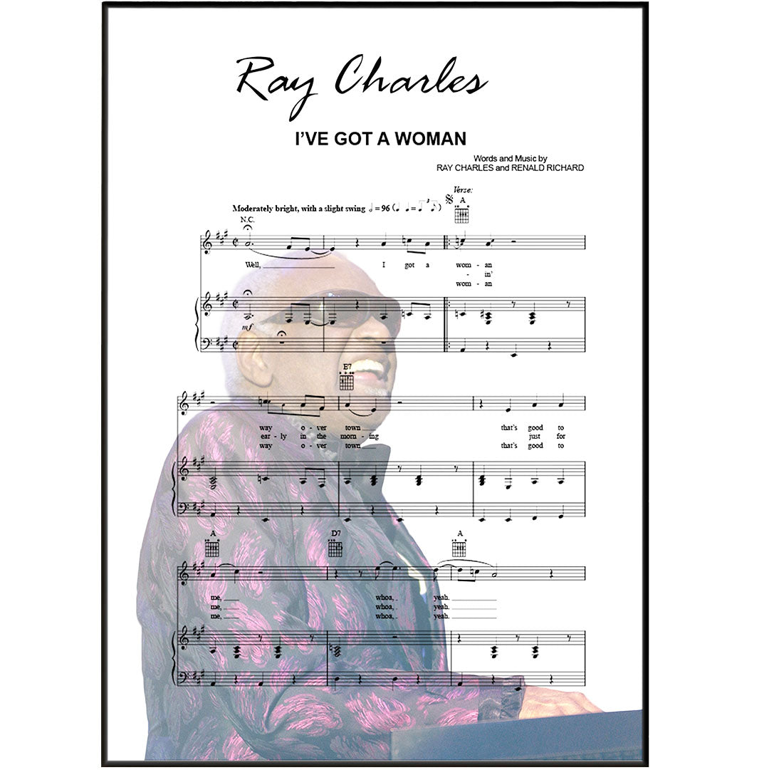 Ray Charles • I got a woman Song Lyric Print