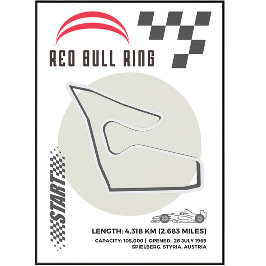 Transform your space into a race fanatic's dream with our Red Bull Ring Circuit F1 posters. Featuring a detailed map of F1 racing tracks and a comprehensive circuit guide, you'll have all the information you need right at your fingertips. Made with premium and age-resistant paper in the UK, these posters are perfect for any Formula One fan.