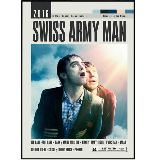 Upgrade your movie night with original movie posters from Swiss Army Man and other Dan Kwan films. Choose from a variety of vintage and minimalist designs, perfect for any movie lover's wall. Elevate your decor and show off your love for the best movies of all time.