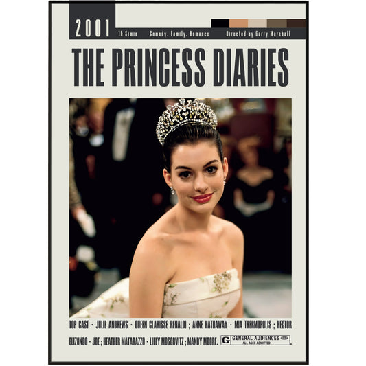 This collection features original, large, and vintage movie posters from Garry Marshall's iconic film, The Princess Diaries. These unframed posters are perfect for any movie buff or collector, adding a touch of nostalgia and style to any space. Enhance your home decor with these custom, minimalist posters.