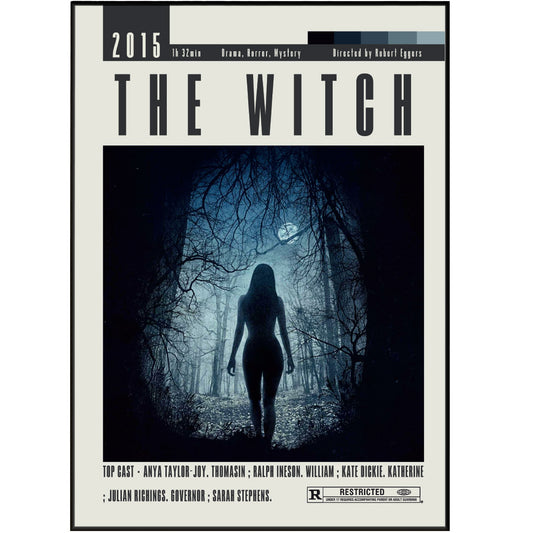 Enhance your home decor with this original vintage poster for Guy Ritchie's "The Witch". Featuring a minimalist design, this custom art print is a must-have for movie lovers and fans of retro art. Available in various sizes and unframed, this affordable piece is the perfect addition to any collection.