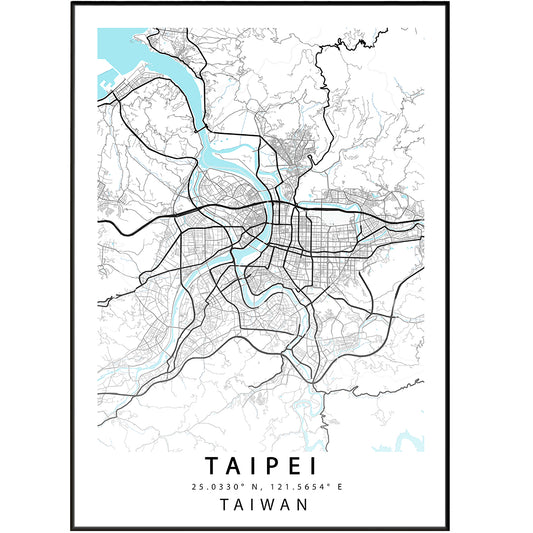 Taipei City Map Print
