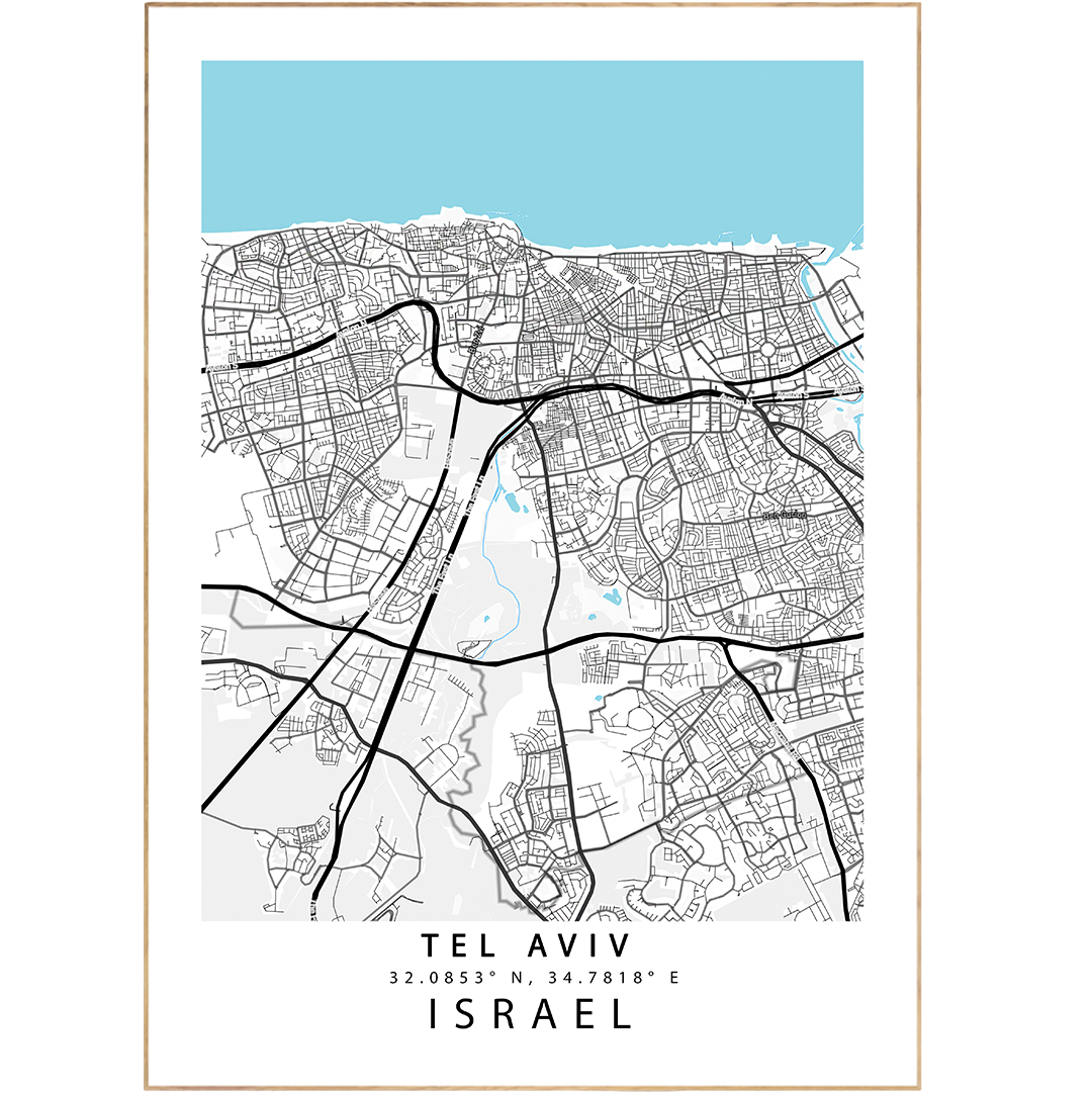 Make it easy to explore Tel Aviv with these stylish, custom map art prints! Make your home or office look chic with these street map posters of the city – it's the perfect way to add some cosmopolitan flavor to your space! With vibrant colors and a detailed design, these posters and prints with maps are sure to spice up your wall. Plus, they make great gifts for the urban explorer in your life!