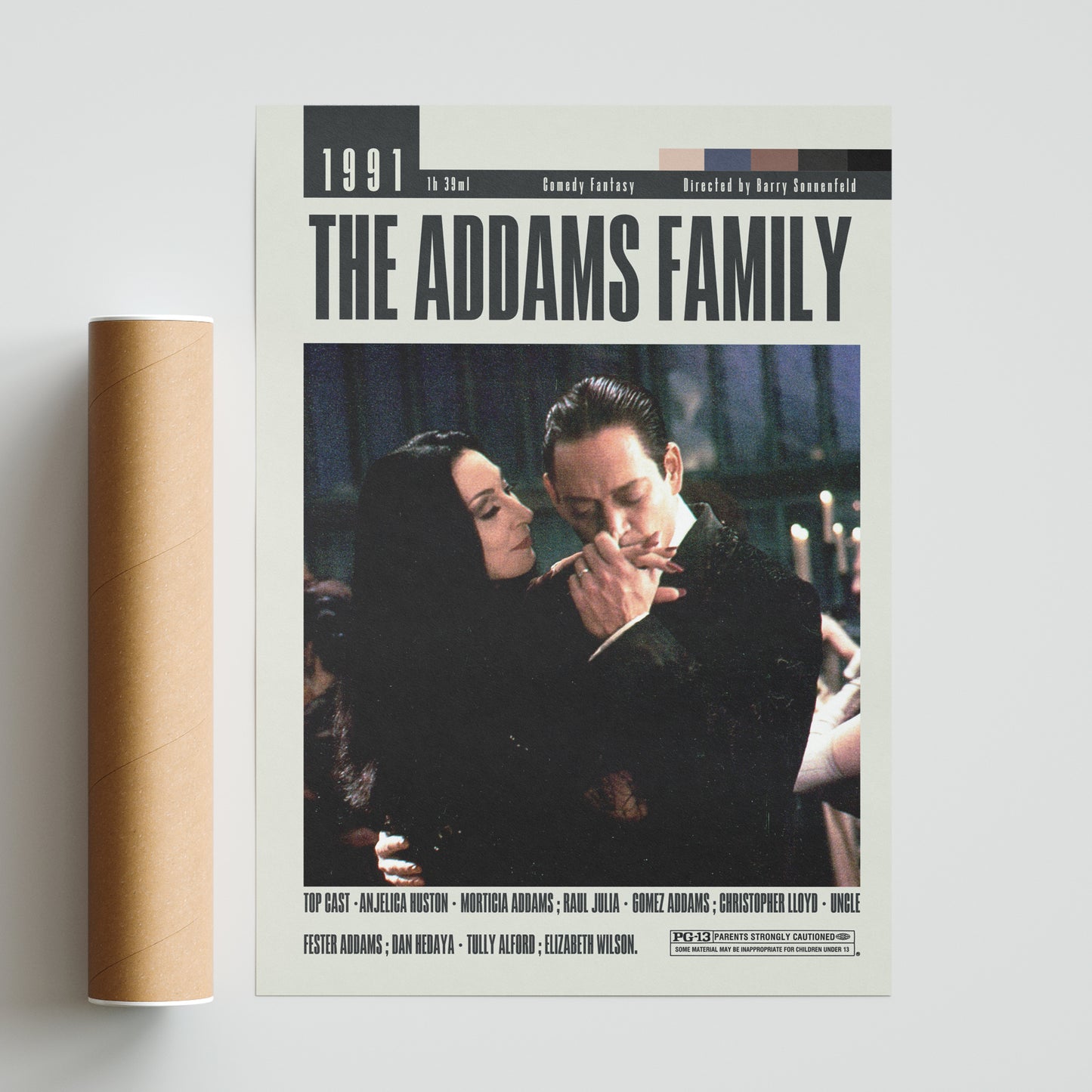 Enhance your movie room or home theater with our original Addams Family Values Poster from Barry Sonnenfeld Movies. This unframed vintage movie art poster is a unique addition to any collection. Display your love for the best movies of all time with this custom minimalist wall art print.