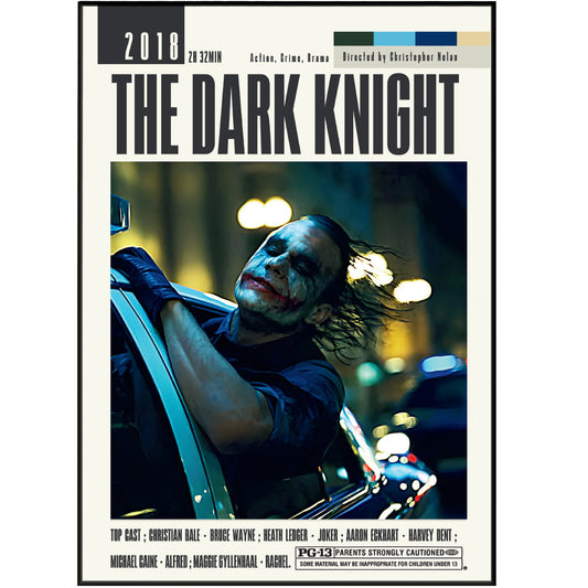 Experience the timeless art with The Dark Knight Posters, featuring original unframed movie posters from the renowned Christopher Nolan's collection. Add a touch of vintage retro art to your wall decor with these custom and minimalist movie posters, showcasing the best of all time. Get yours today!