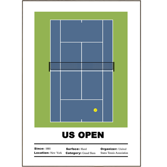 Make a playful statement in your home with our US Open Tennis Posters! Featuring minimalist tennis court prints, Grand Slam Tournaments wall art, and a retro-effect bouncing tennis ball, these posters are great for adding a unique, quirky touch to your abode. So get your racquet and decorate your walls with our bold and entertaining designs! (That's game, set, and match!)