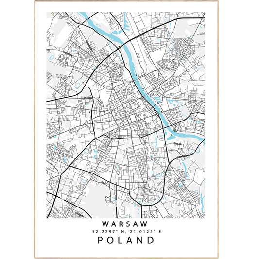 Explore your favourite city with our stylish Warsaw Street Map Posters! With Custom Map Art Prints, city names and maps, our posters bring Scandinavian design to your walls—and are perfect for decorating with your hometown or favourite destination. Make your walls say "World Map Poster!" with our map collection prints.