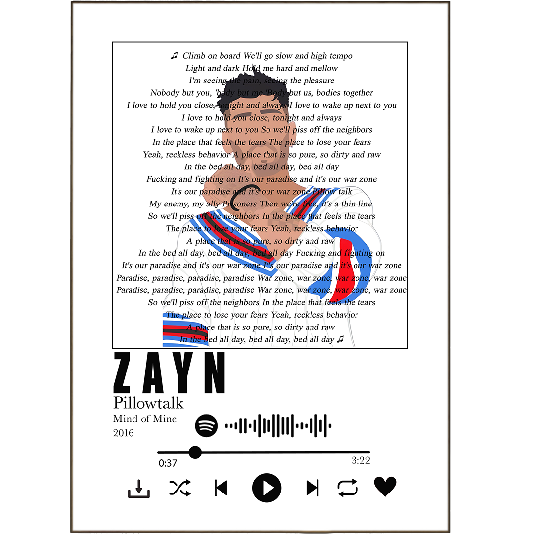 Fill your walls with the beautiful words of their favorite tunes with these Zayn - Pillowtalk Prints! From "One Direction" to just one lyrical masterpiece, they're sure to love giving a dramatic spin to their home décor and showing off their own unique style. Don't miss out on these song-lyric-perfect pieces! 🎶