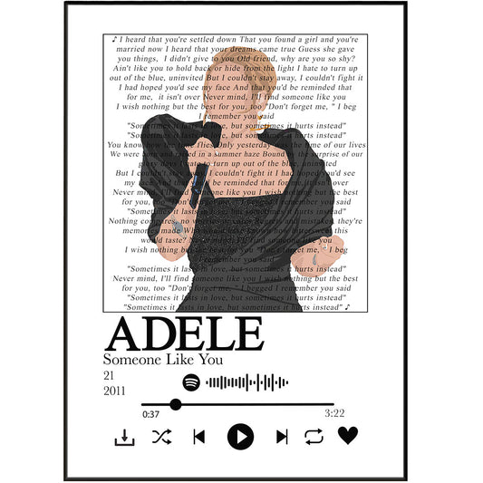 Customise your favourite song lyrics with this unique Spotify print. Create the perfect gift for special occasions like anniversaries, weddings, birthdays, Mother's Day, Father's Day or simply for your own home. Printed on high-quality, glossy 230 gsm photo card, in A6, A5, A4 and A3 sizes. Transform any song into a cherished keepsake with this meaningful gift.