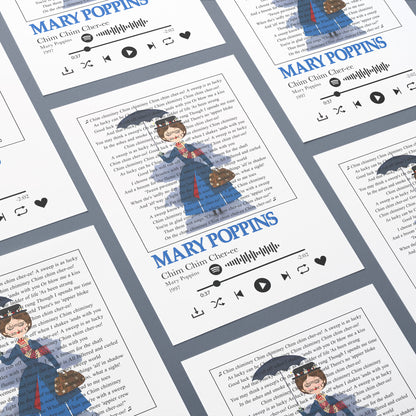 Bring the magic of Mary Poppins into your home with our Chim Chim Cher-ee prints! Our unique song lyric prints boast the best song lyrics, splashed with color for a fun and personalised wall art. Whether you go with one of our cool designs or have your own favorite song lyric printed, you can find your Spotify jam and turn it into art! Artwork from song lyrics makes a great addition to any home - no spoonful of sugar required!