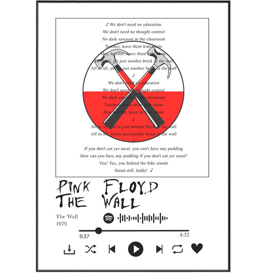 This Pink Floyd - Another Brick In The Wall Print is the perfect way to add an iconic touch to your walls! With its eye-catching colors and bold design, this record-song-lyric art print will bring a vibrant and modern energy to any room. So, let's rock n' roll and bring a rockstar vibe to your home decor!