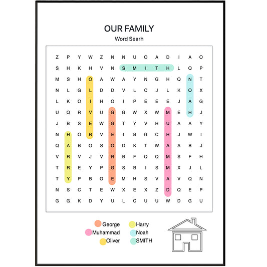 Personalised WORD SEARCH Family Print