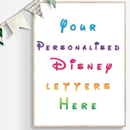 Personalised Disney Letters Poster | Custom Movie Disney Print Wall Decor | Disneyland Poster - 98types