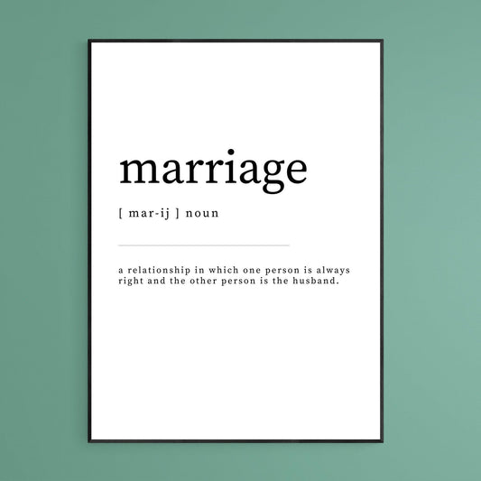 MARRIAGE Definition Print - 98types