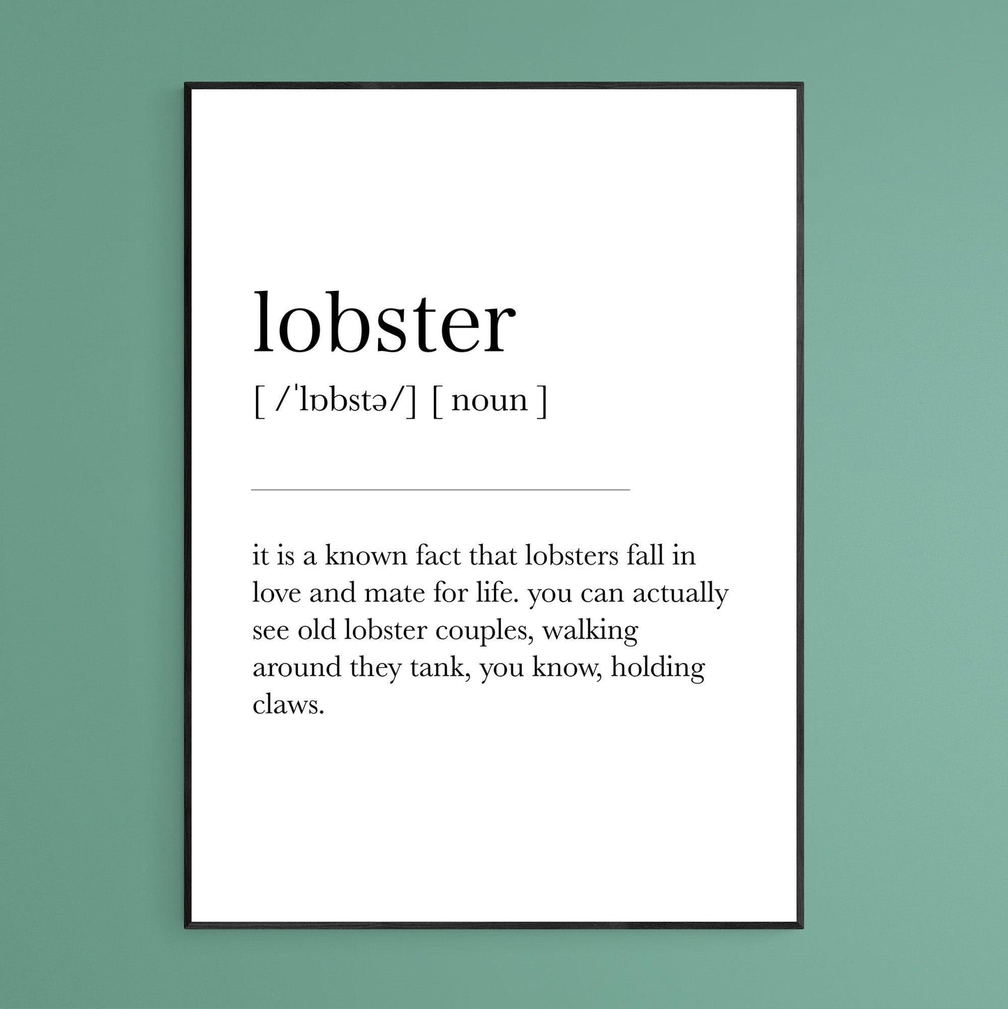 Lobster Definition Print - 98types