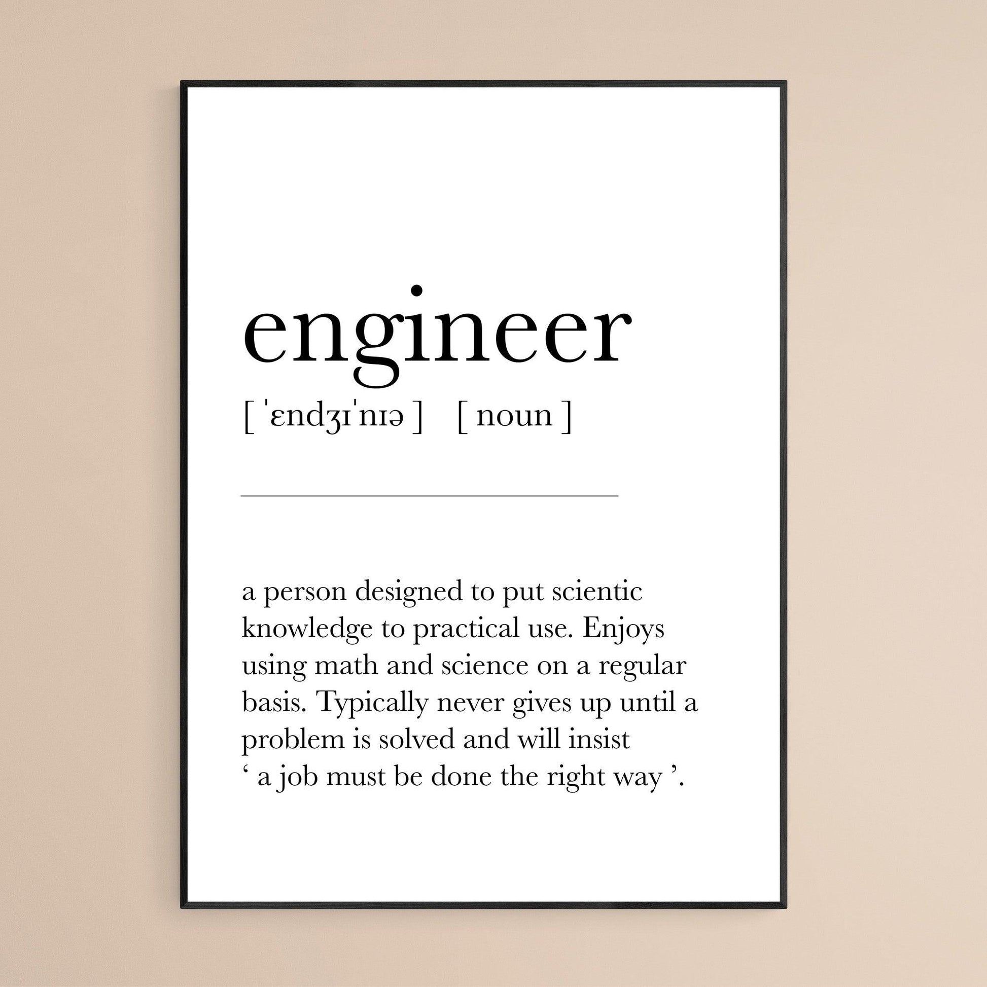 Engineer Definition Poster - 98types