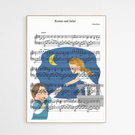 Romeo and Juliet Song Print | Sheet Music Wall Art | Song Music Sheet Notes Print