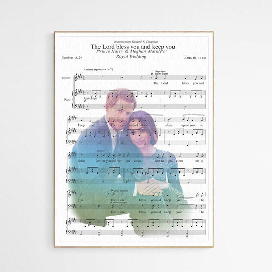 The Lord Bless You And Keep You - Prince Harry & Meghan Royal Wedding 2018 Song Print | Sheet Music Wall Art | Song Music Sheet Notes Print