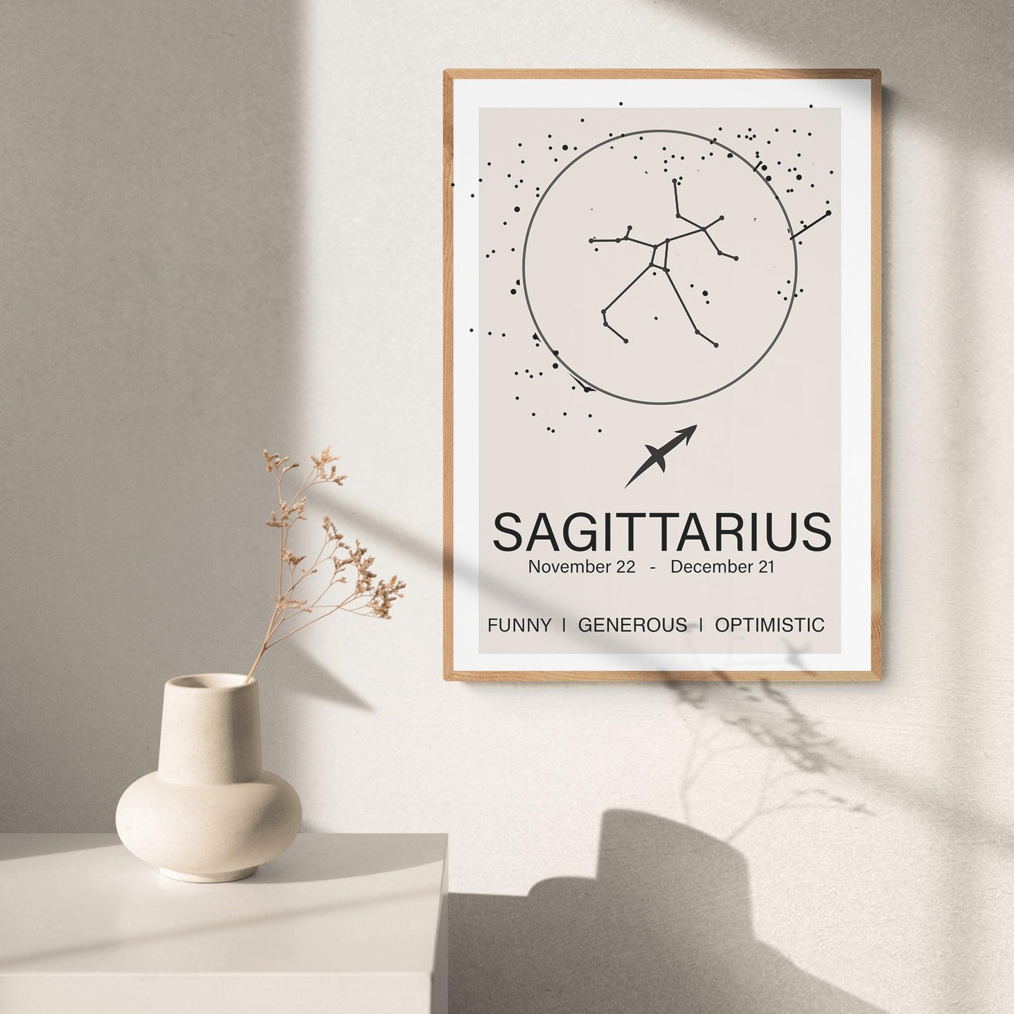 Sagittarius Constellation Prints Wall Art, Star Sign Print, Zodiac Print, Sagittarius Birthday Present, Constellation Print, Zodiac Wall. ZODIAC SIGNS ART