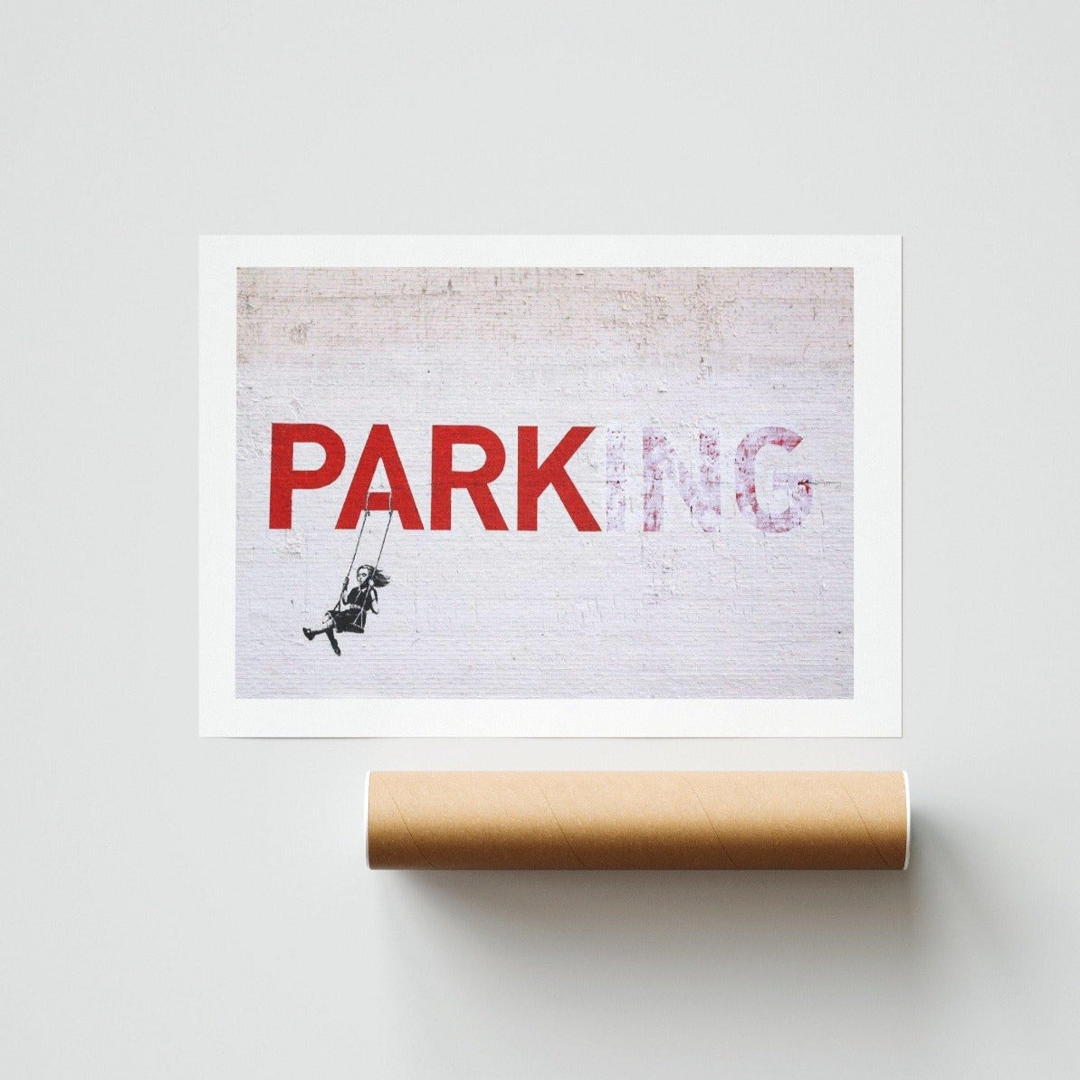 Want to add some edge to your home or office? Check out this Banksy street art parking poster. This street art piece is sure to add some personality to any space. With its simple design, it's perfect for anyone who wants to add a touch of Banksy to their décor. - 98types