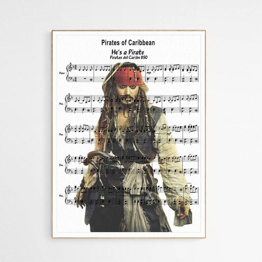 Pirates of the Caribbean - He's a Pirate Theme Song Print | Sheet Music Wall Art | Song Music Sheet Notes Print