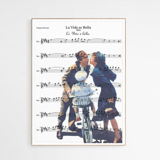 La Vita è Bella - La Vita è Bella Theme Song Print | Sheet Music Wall Art | Song Music Sheet Notes Print