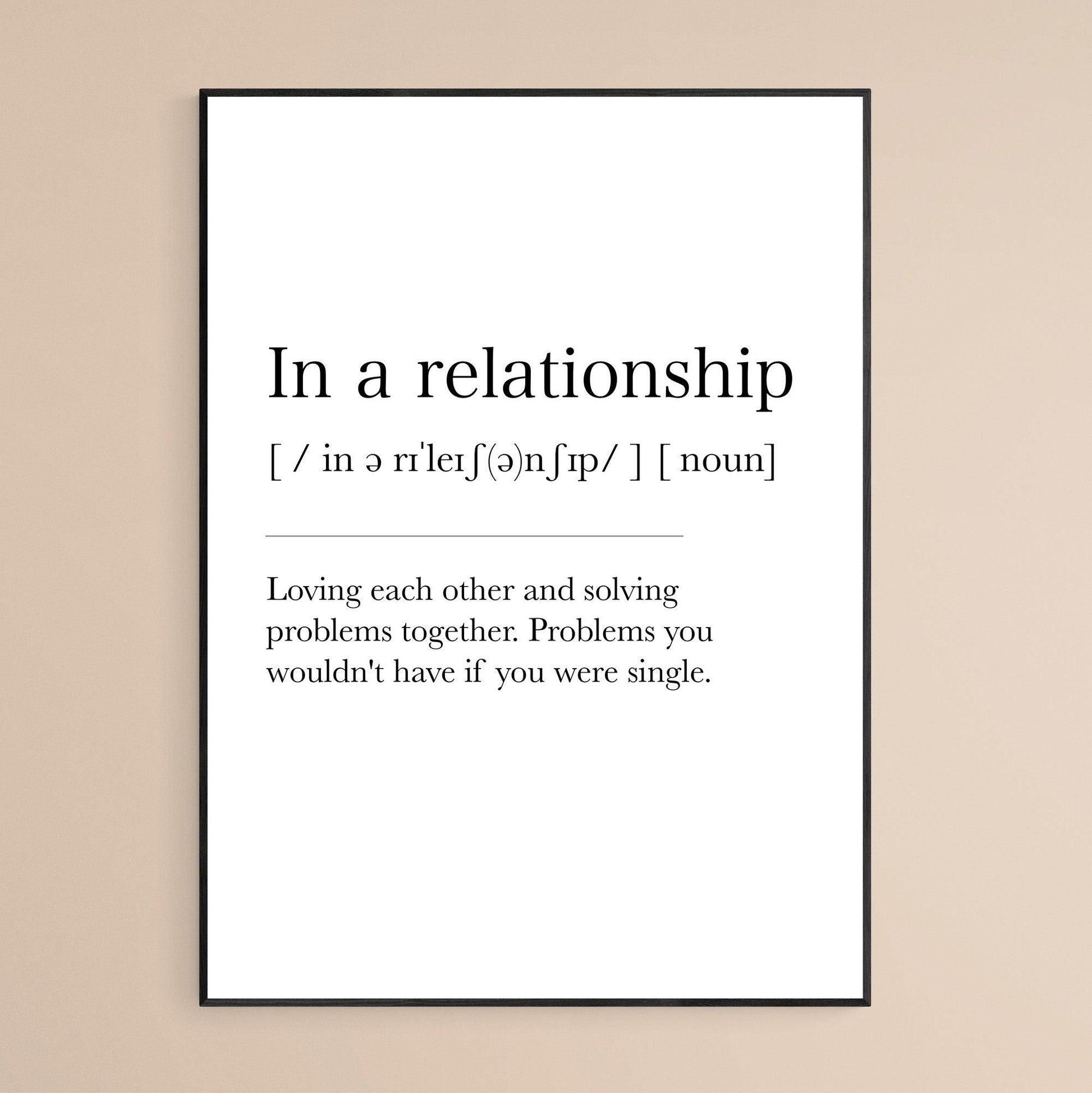 In a relationship Definition Print - 98types