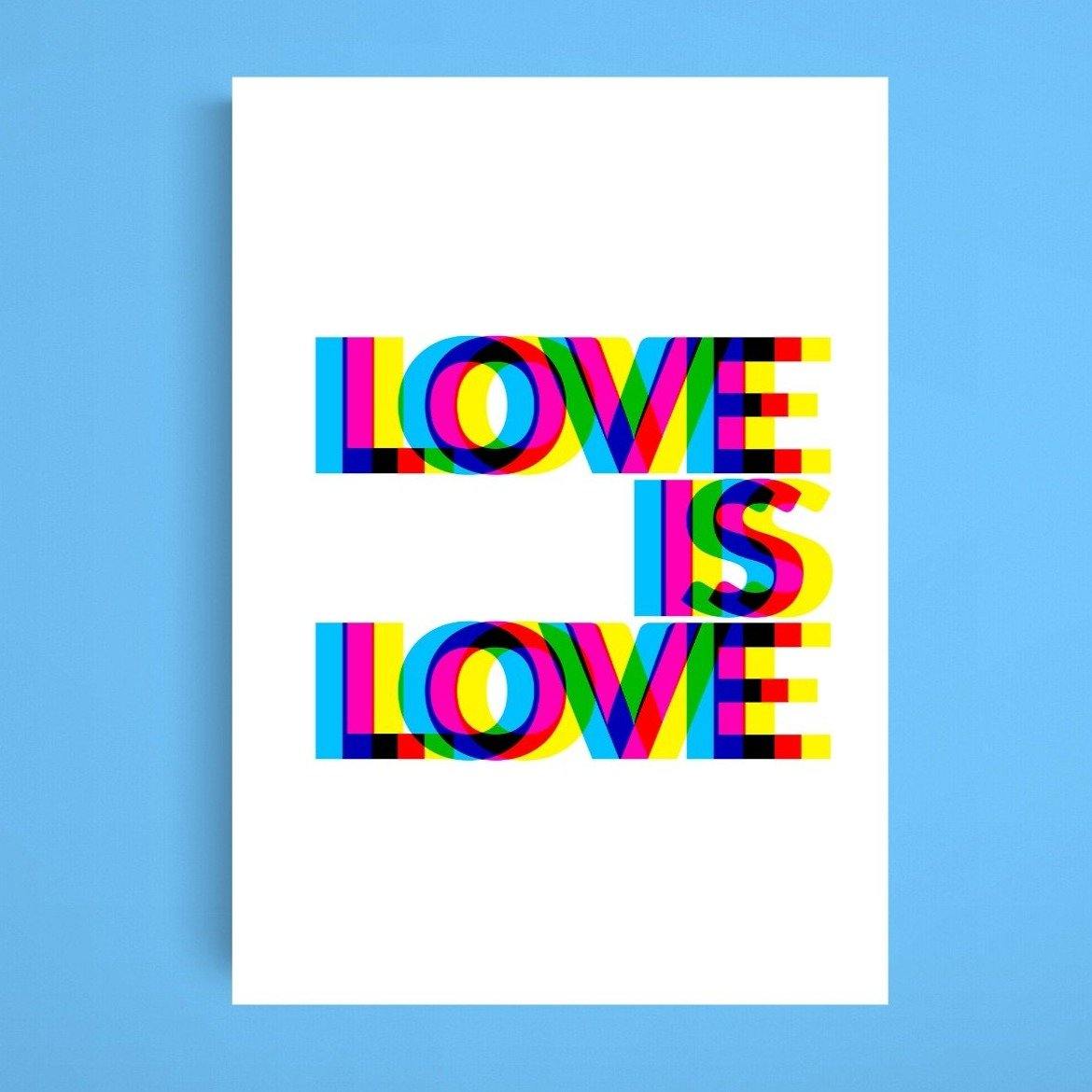 LOVE is LOVE Gay Pride Print | Pride Poster LGBTQ+ | Rainbow Decor Prints Wall Art | Inspirational Poster | Gift Idea Print