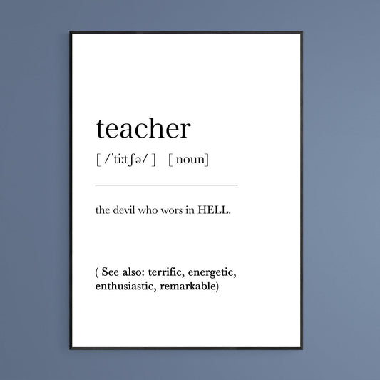 Teacher Definition Print - 98types