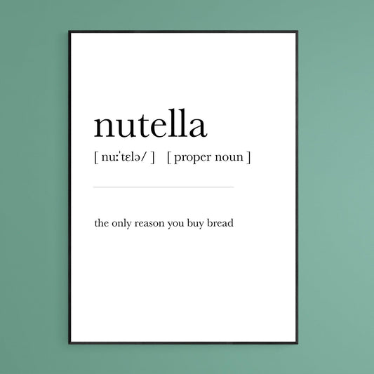 NUTELLA Definition Print - 98types