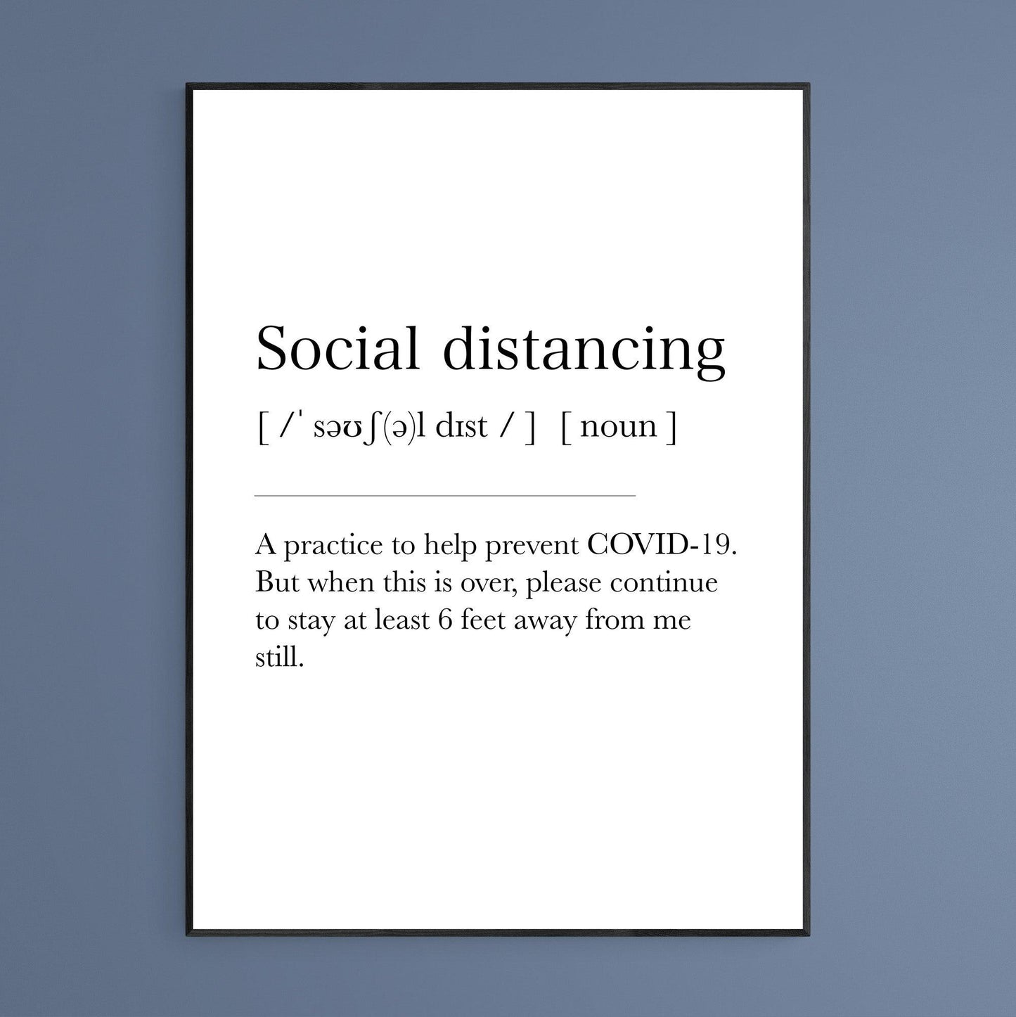 Social Distancing Definition Print - 98types