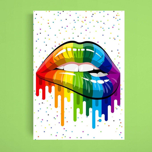 Colored kisses Gay Pride Print | Pride Poster LGBTQ+ | Rainbow Decor Prints Wall Art | Inspirational Poster | Gift Idea Print