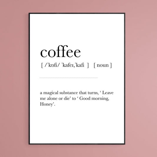 Coffee Definition Print - 98types