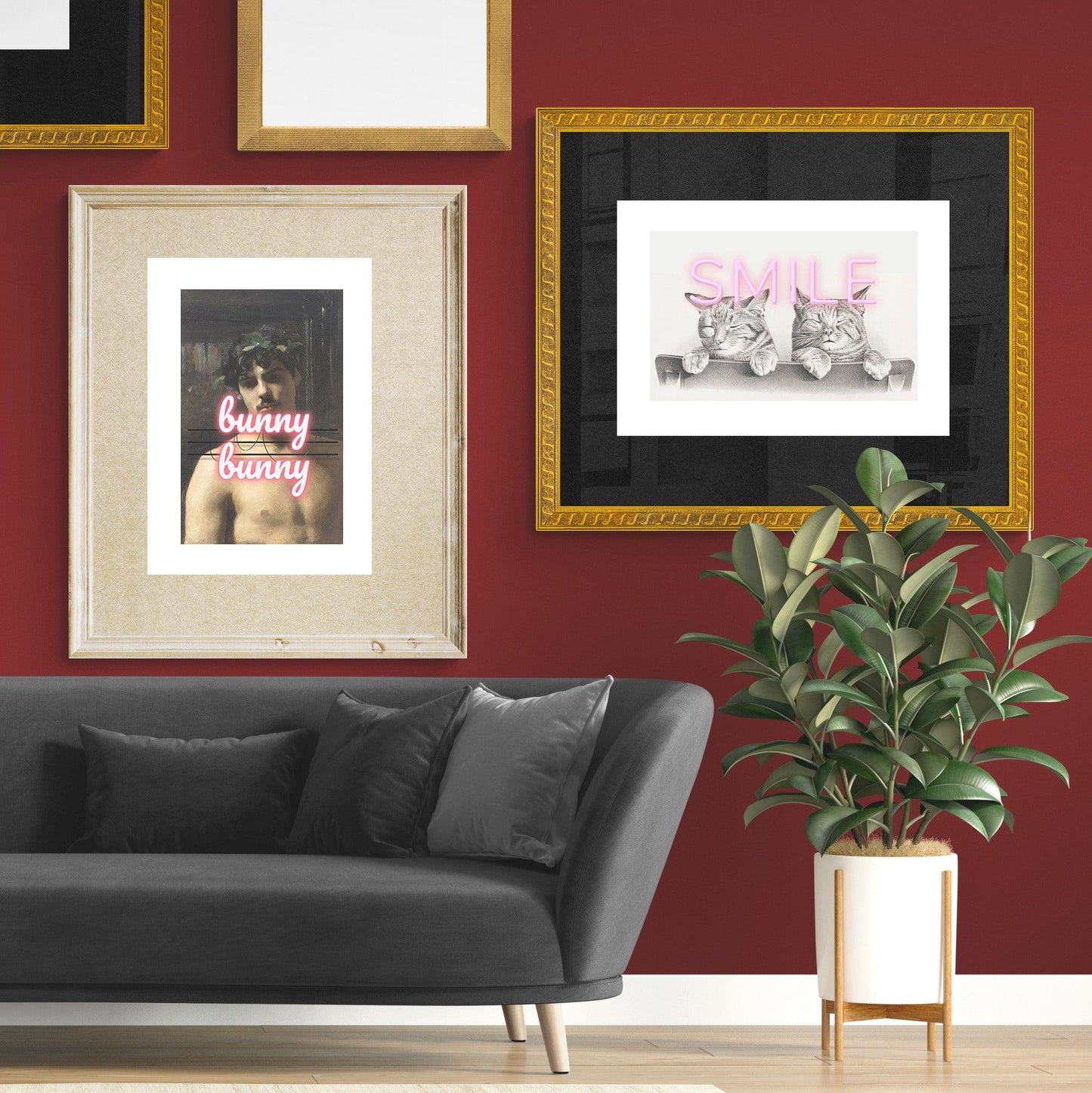 Graphic illustration of Cats by Thomas Hunter. Original from Library of Congress, they are Smile. This beautiful, bright illustration will add just the right amount of color to your home!