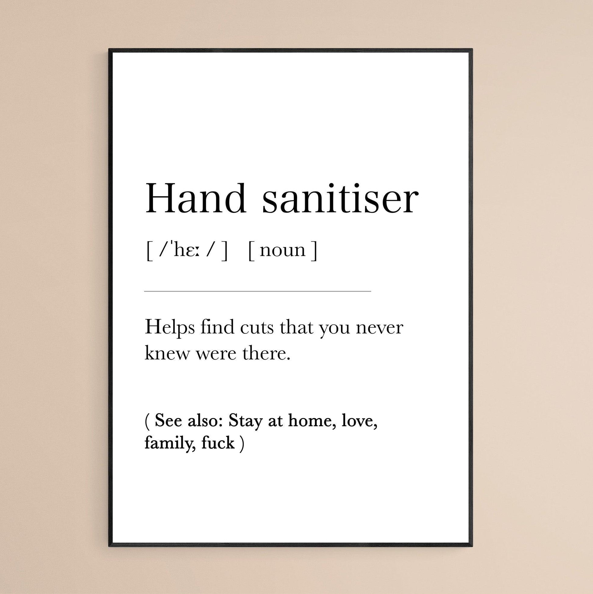 Hand Sanitiser Definition Print - 98types