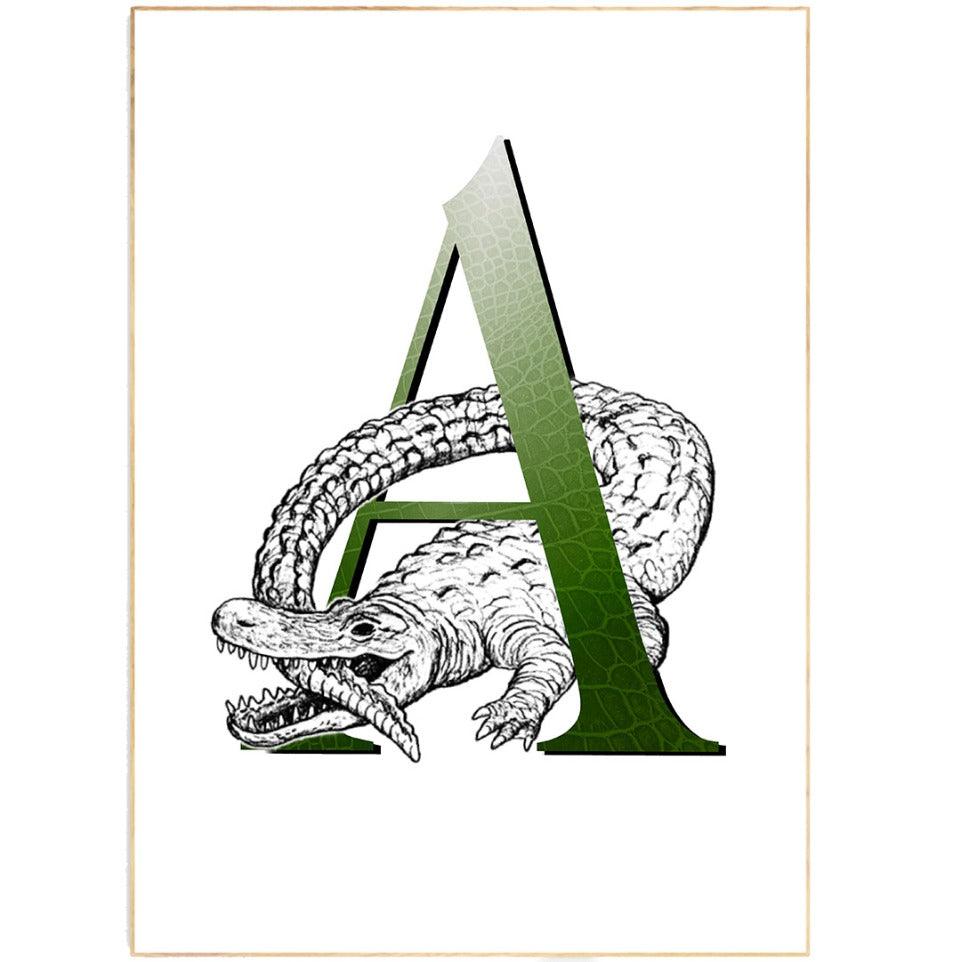 Alligator Letter A Print