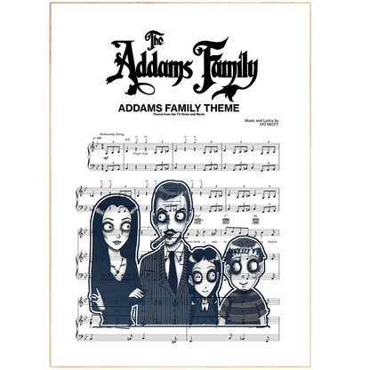 Pulled - The Addams family Print | Sheet Music Wall Art | Song Music Sheet Notes Print Everyone has a favorite song and now you can show the score as printed staff. The personal favorite song sheet print shows the song chosen as the score. 