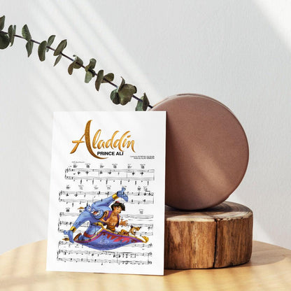 Love Aladdin? Us too! Which is why we made this Prince Ali print featuring music lyrics that'll give any space the royal treatment. From framed wall art to unframed lyric prints, these gifts are made for the music lovers in your life — or just to treat yourself like a prince or princess!