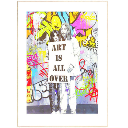 ART Is ALL Over | Yoko Ono and John Lennon Print from 98Types Street Art is the perfect way to show your love for the arts. This print features a street art style print of Yoko Ono and John Lennon. With bright colors and bold lines, this print is sure to make a statement in any room. Whether you're a fan of the arts or street art, this print is a great way to show your support. Yoko Ono and John Lennon Print