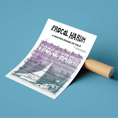 PROCOL HARUM - A Whiter Shade Of Pale Song Print | Song Music Sheet Notes Print Everyone has a favorite song especially PROCOL HARUM Print, and now you can show the score as printed staff. The personal favorite song sheet print shows the song chosen as the score. 