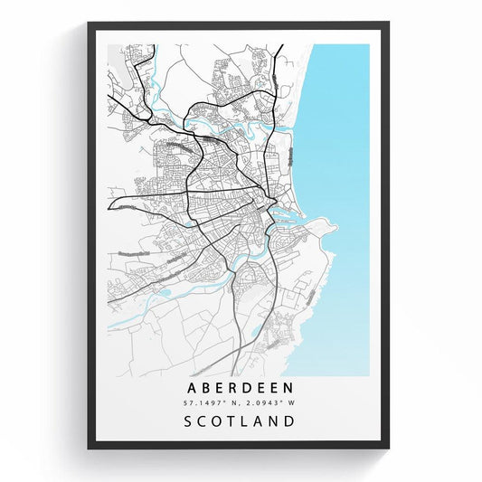 Aberdeen City Map Print